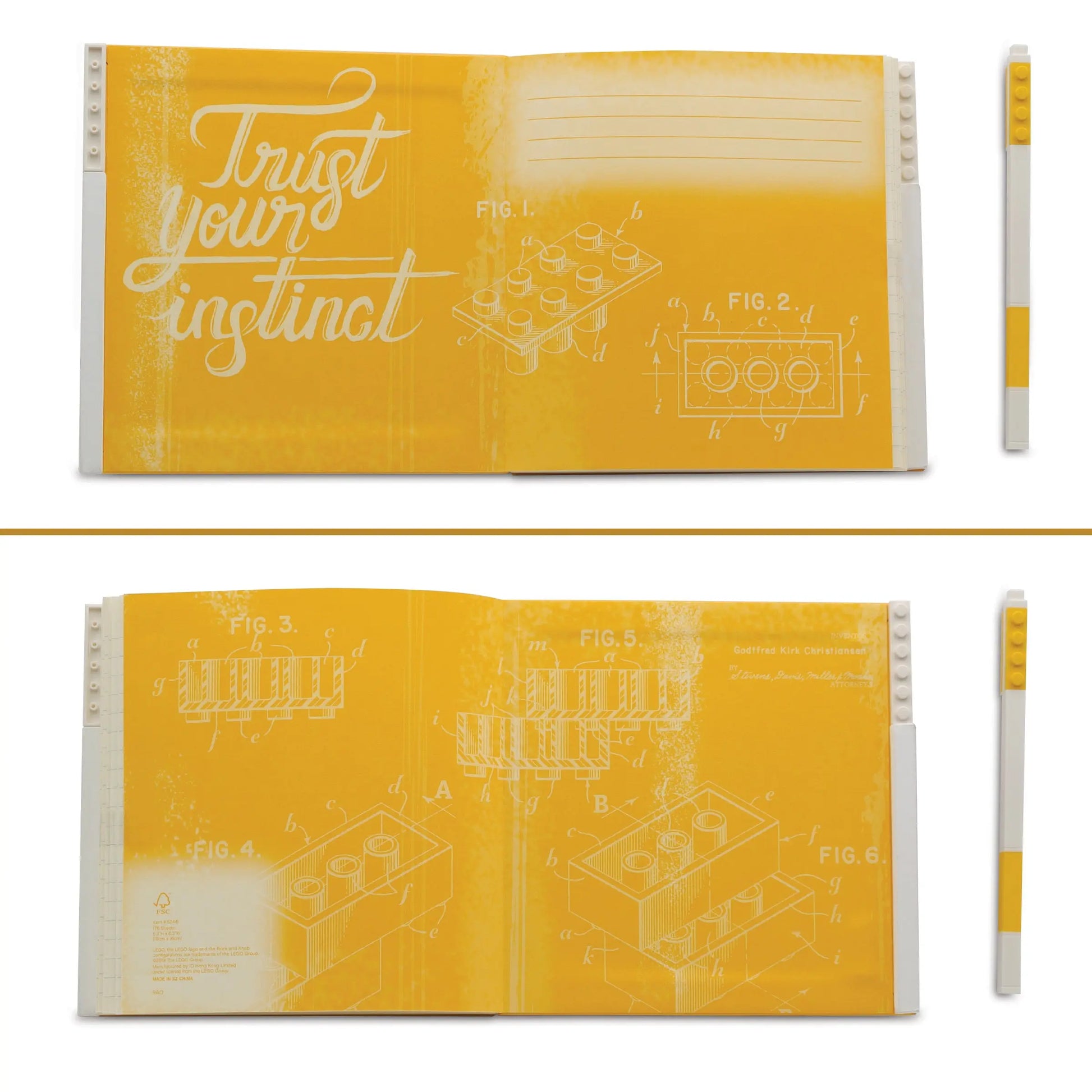 LEGO Stationery Locking Notebook with Gel Pen - Yellow (52441) IQ Hong Kong, Ltd.