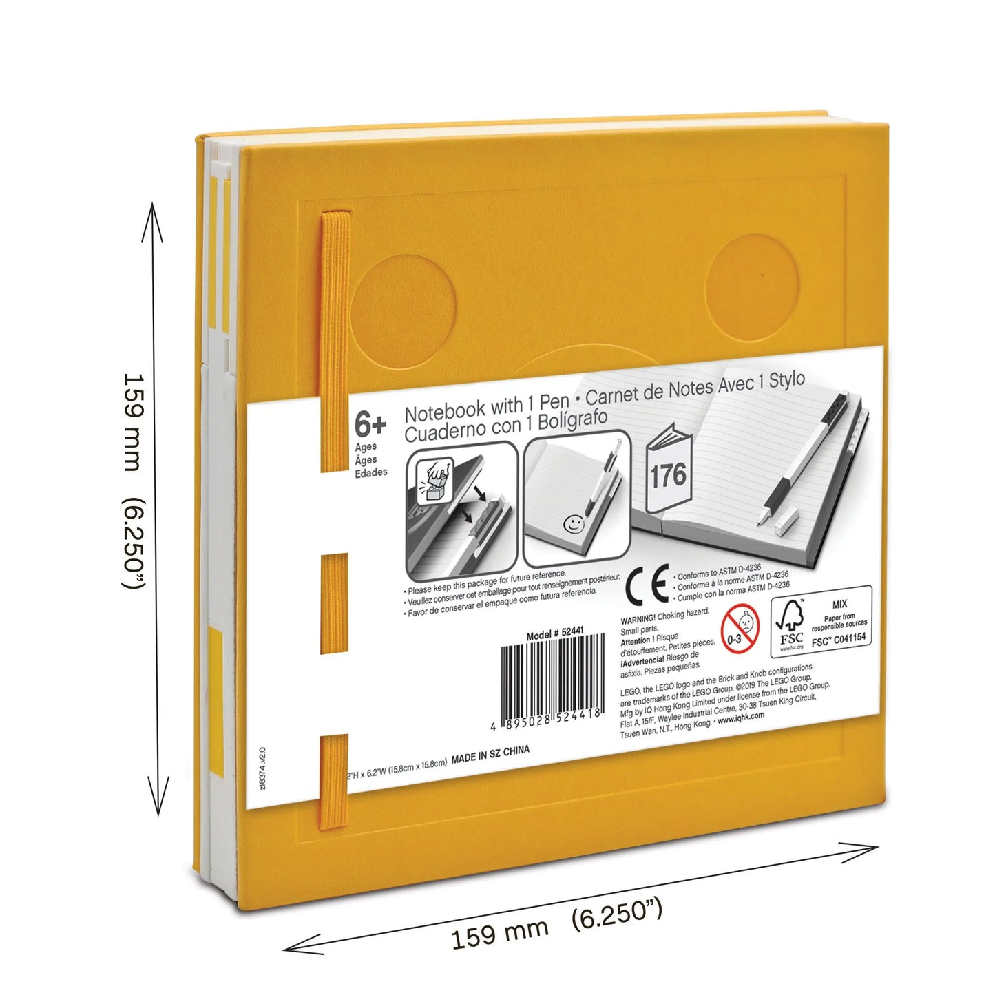 LEGO Stationery Locking Notebook with Gel Pen - Yellow (52441) IQ Hong Kong, Ltd.
