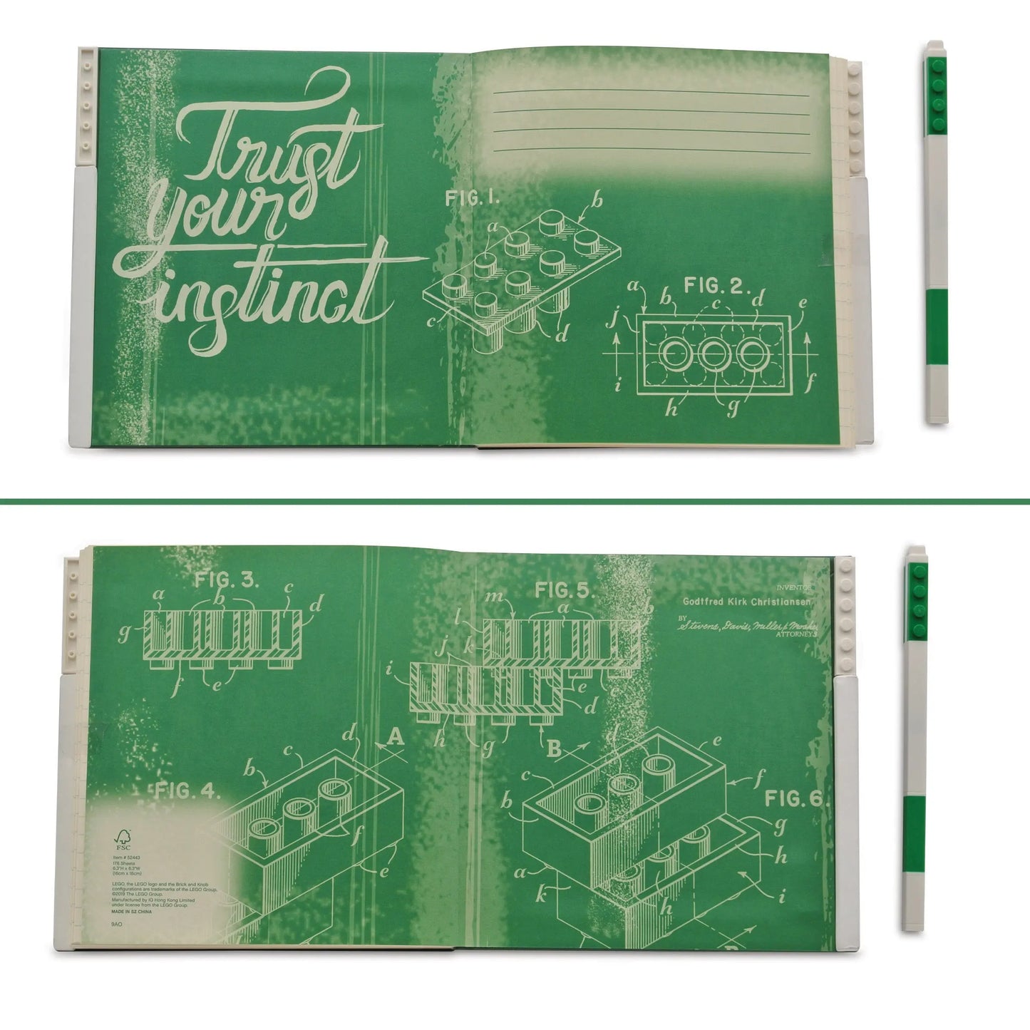 LEGO Stationery Locking Notebook with Gel Pen - Green (52443) IQ Hong Kong, Ltd.