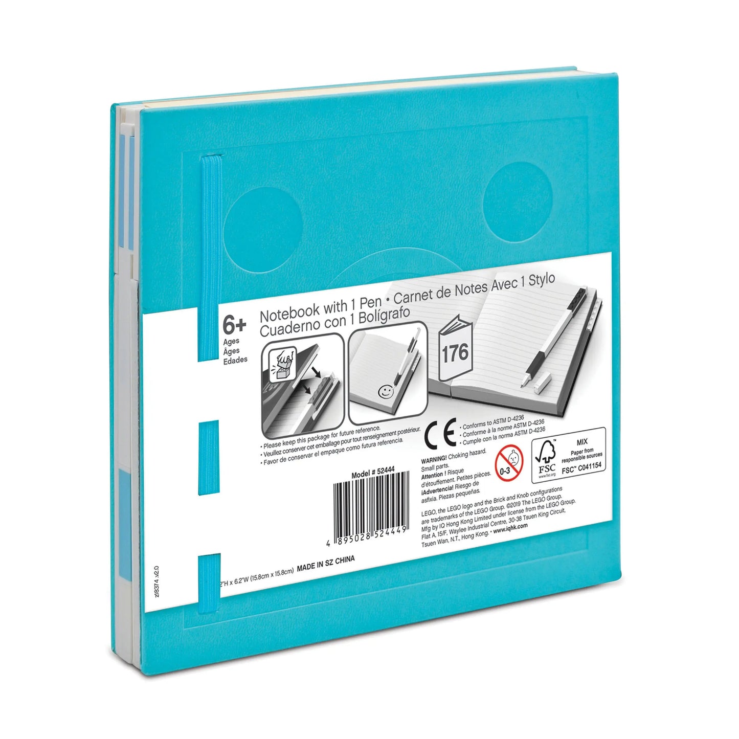 LEGO Stationery Locking Notebook with Gel Pen - Azure (52444) IQ Hong Kong, Ltd.