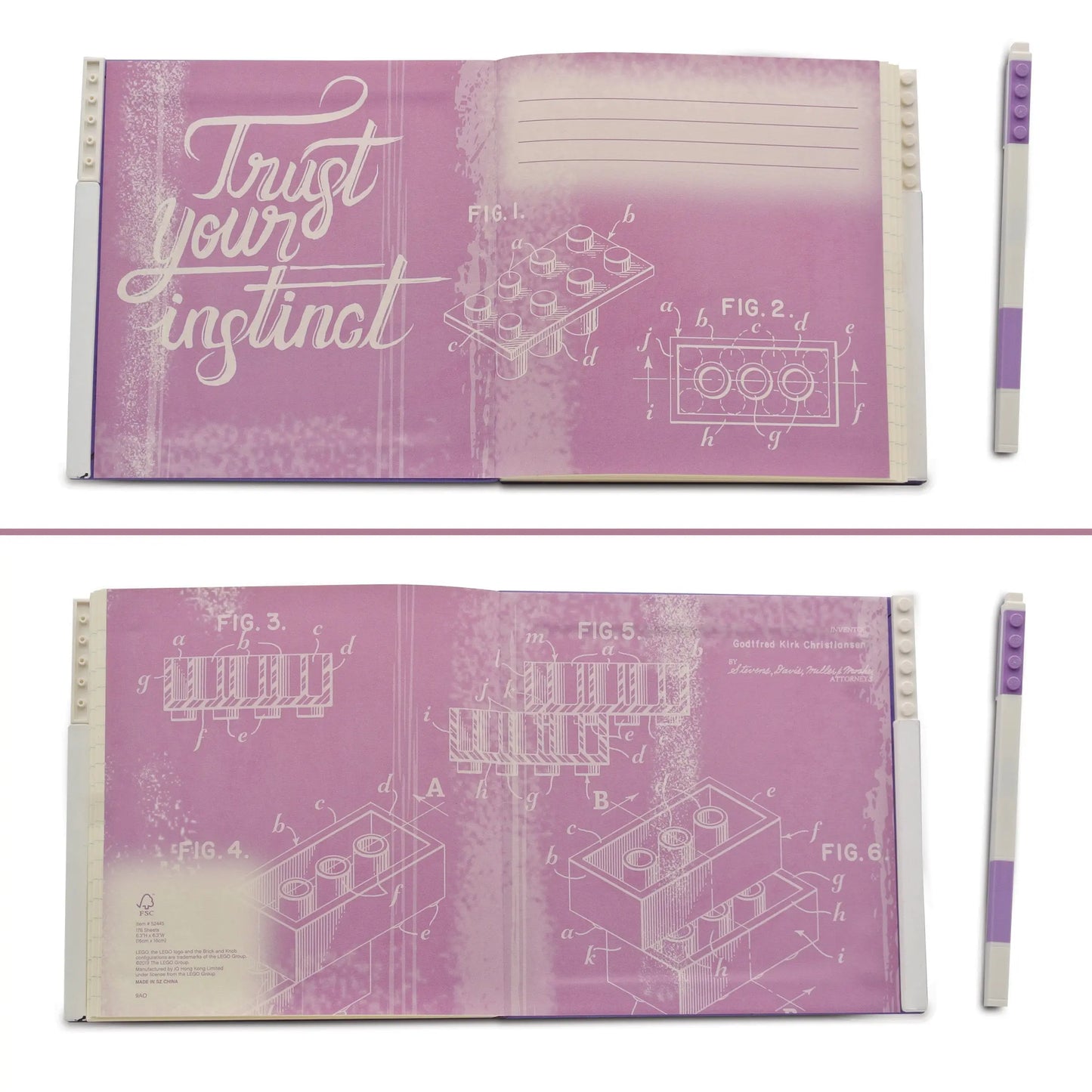 LEGO Stationery Locking Notebook with Gel Pen - Lavender (52445) IQ Hong Kong, Ltd.