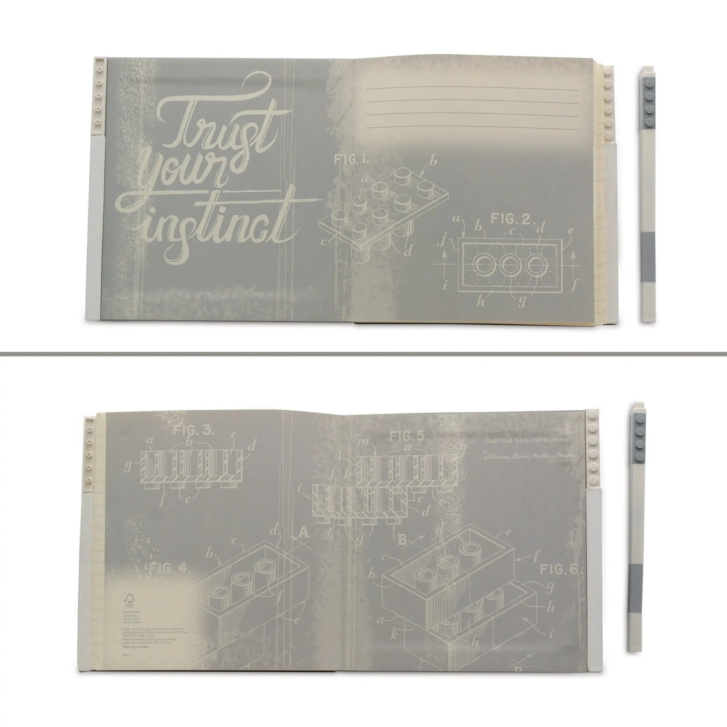 LEGO Stationery Locking Notebook with Gel Pen - Grey (52448) IQ Hong Kong, Ltd.
