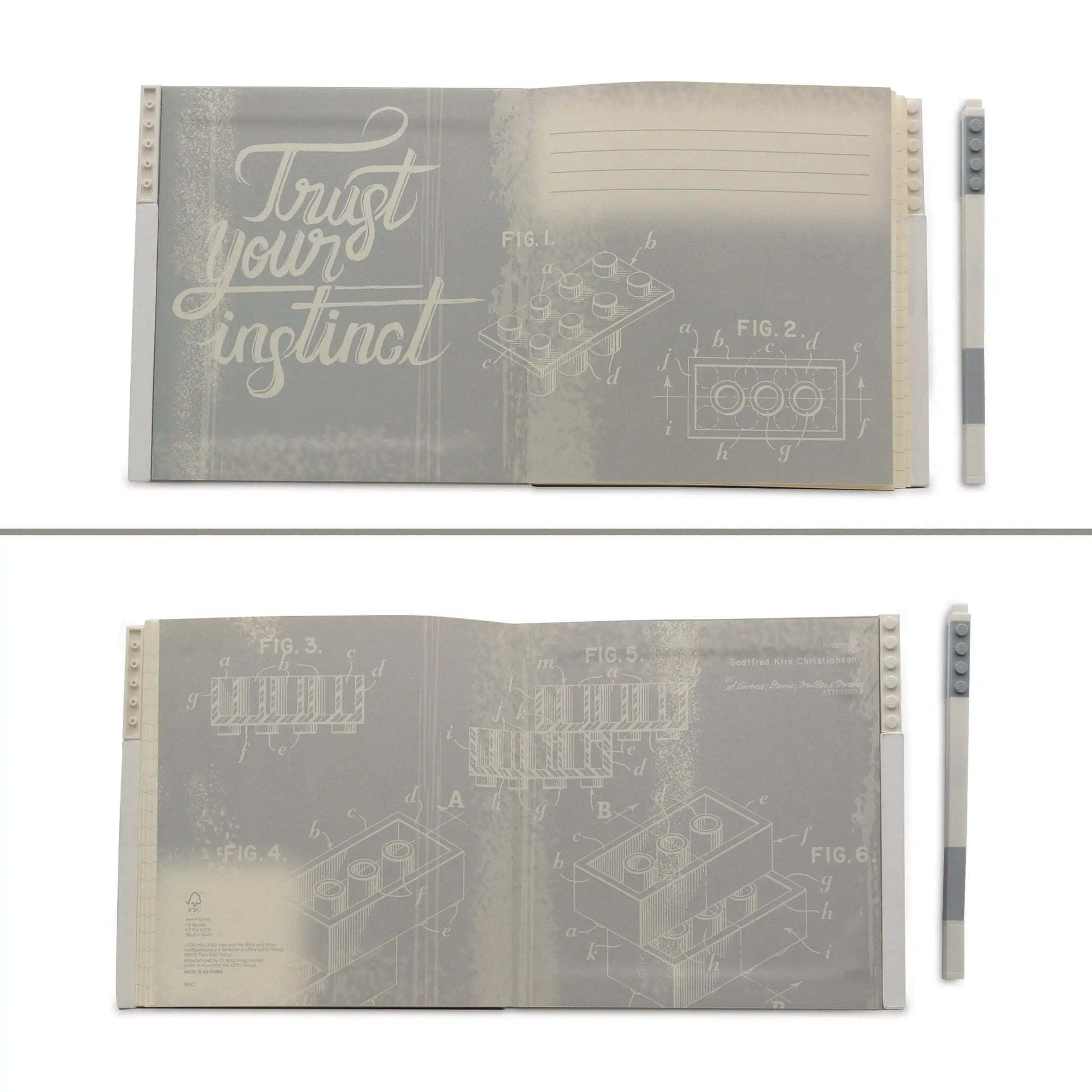 LEGO Stationery Locking Notebook with Gel Pen - Grey (52448) IQ Hong Kong, Ltd.