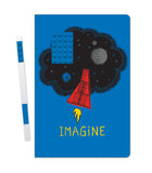 LEGO Stationery Notebook 4x6 Blue Brick w/ Blue Gel Pen set - Imagine