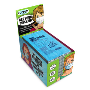 GYMO Adult Face Cover - 50 Count - Individually Wrapped in CDU